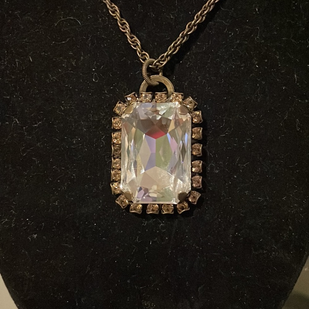 Lia Sophia Silver and Gold Crystal Necklace